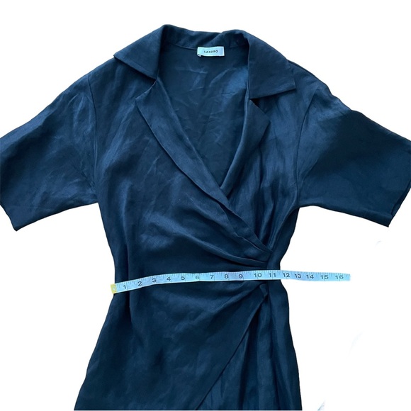 SANDRO Clarance Crossover Midi Dress - Excellent Pre-Owned, Black, 34 / 0 / XS - Picture 13 of 15